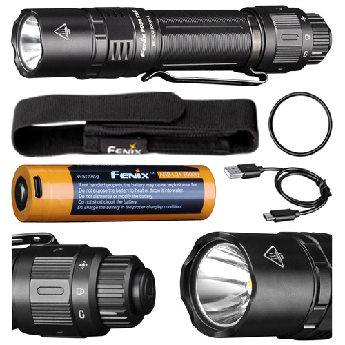 Fenix - LED taktická svítilna s dobíjecí baterií - 5000 mAh - 3000 lm - PD36 Tac