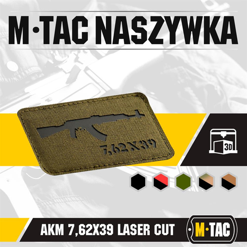 M-Tac - Laserem vyřezávaná nášivka AKM 7.62x39 - zelená/černá - 51110232