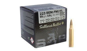 Puškové střelivo Sellier&Bellot .223 Rem FMJ 55gr / 3,6g - 100 nábojů - V341862