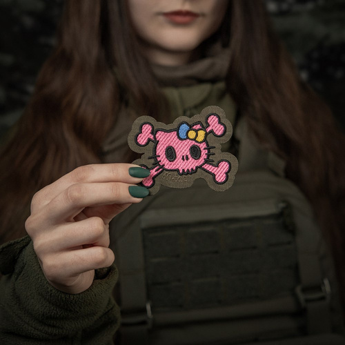 M-Tac - Kitty Pink Patch - Výšivka - Žlutá a modrá mašle - Ranger Green - 51393023
