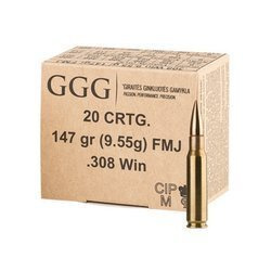 GGG .308 Win 147 gr / 9,5 g FMJ puškové střelivo - 20 kusů - GPX11