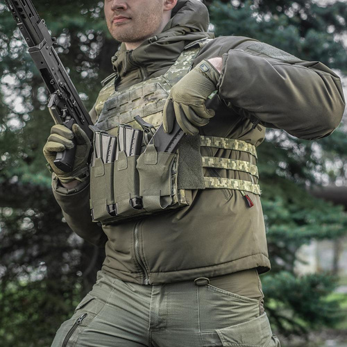 M-Tac - Trojité pouzdro na zásobníky pro AR / AK Elite Laser Cut - Ranger Green - 10145123