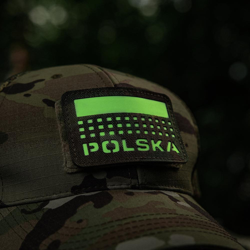 M-Tac - Nášivka s vlajkou a nápisem Polsko - Laserem řezaná - pixely/obdélník - Multicam / Fluo - 51007208