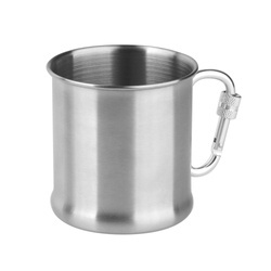 Mil-Tec - cestovní hrnek s karabinou - 250 ml - ocel - 14607800