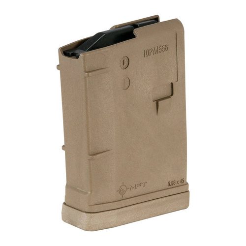 MFT - Polymerový zásobník pro AR-15 / M4 - 5,56 x 45 mm/.223/.300 AAC Blackout - 10 nábojů - Scorched Dark Earth - 10PM556BAG-SDE