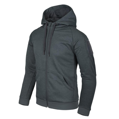 Helikon - Urban Tactical Hoodie® - celorozepínací - polyester - Black / Grey melange - BL-UHF-PO-M1
