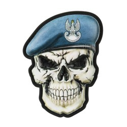 M-Tac - Nášivka - lebka v baretu - Polsko - Pobřežní obrana - suchý zip - PVC 3D - 52338205