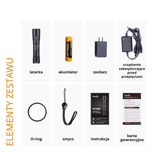 Fenix - LED svítilna s 2600 mAh akumulátorem - 280 lm - WF30RE
