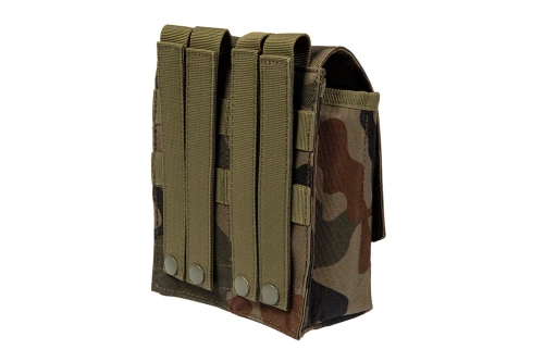 GFC Tactical - Dvojité pouzdro na zásobníky typu AK / AR - MOLLE - Nylon - vz. 93 PL Woodland - GFT-19-016371