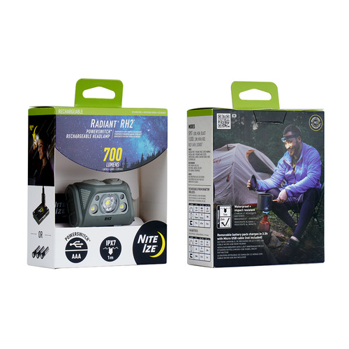 Nite Ize - Radiant® RH2™- 700 lm čelová svítilna - černá / šedá - RH2-09-R8