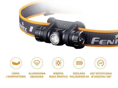 Fenix - LED čelovka - 240 lumenů - AA - černá - HM23