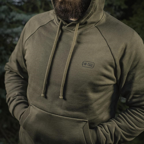 M-Tac - Bavlněná taktická mikina s kapucí Raglan Hard - Dark Olive - 51388048