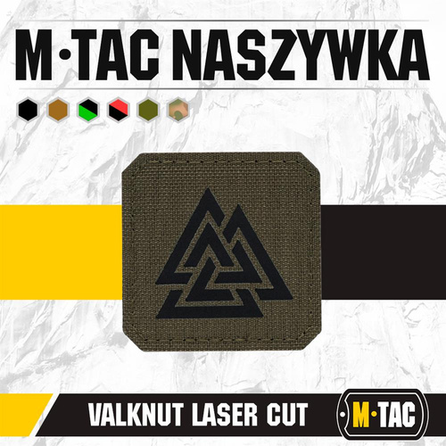 M-Tac - Laserem řezaná čtvercová nášivka Valknut - černá / zelená Ranger - 51162232