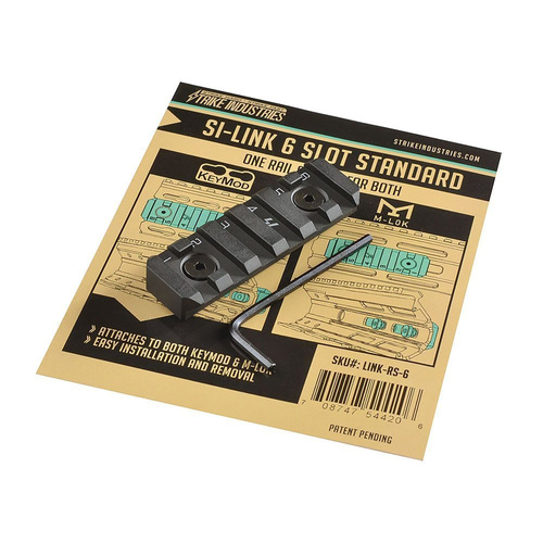 Strike Industries - LINK KeyMod / M-LOK lišta - 6 slotů - černá - LINK-RS-6