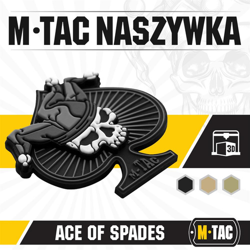 M-Tac - Záplata s pikovým esem - 3D PVC - černá/bílá - 51108236