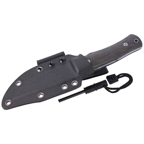 FOX - Taktický nůž Explorator Linen Micarta - 440C - Black - BF-749