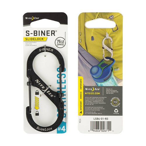 Nite Ize - S-Biner #4 SlideLock - černý - LSB4-01-R3