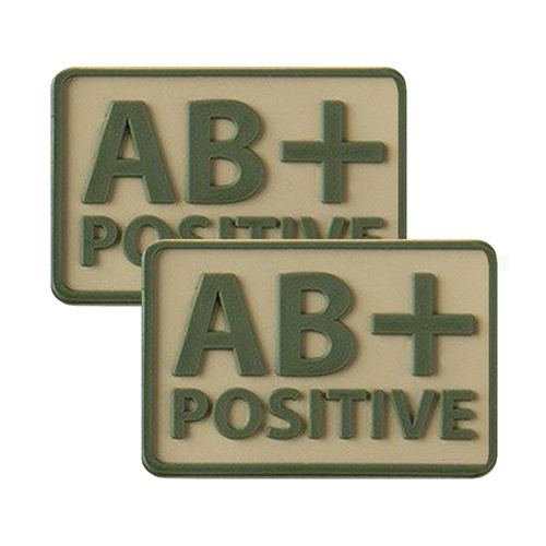 Helikon - PVC nášivka - Krevní skupina - AB+ POS - Khaki - 2 ks