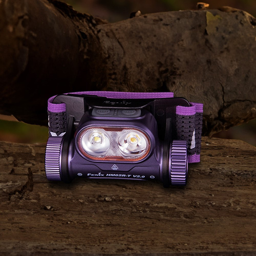 Fenix - LED čelovka - 1600 lm - 3400 mAh - tmavě fialová - HM65R-T V2.0