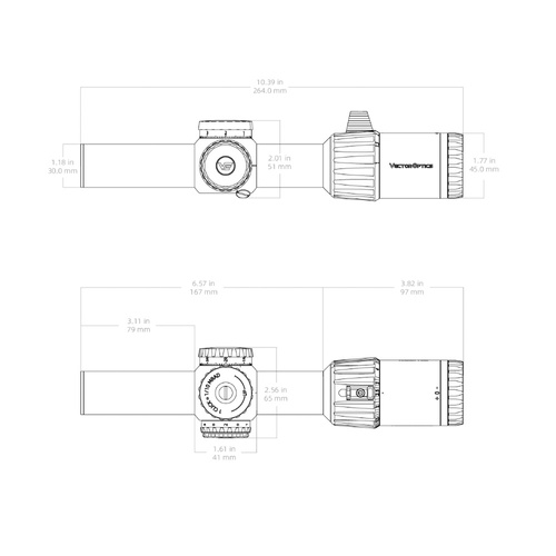 Vector Optics - LPVO Scope Tauron 1-6x24 SFP - VTC-SMIL - Černá - SCOC-49