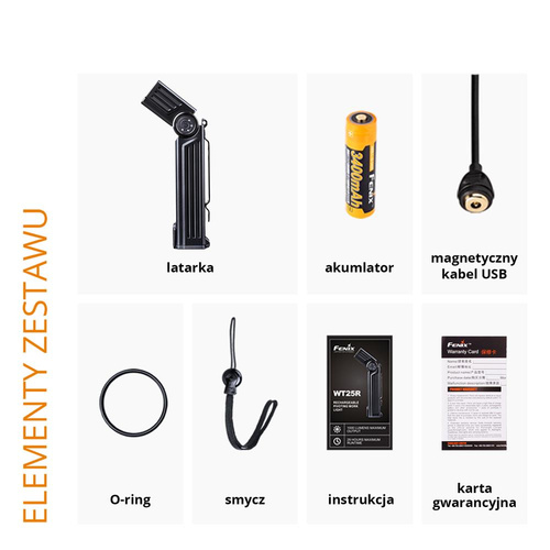 Fenix - LED svítilna WT25R s dobíjecí baterií 3400 mAh - 1000 lumenů