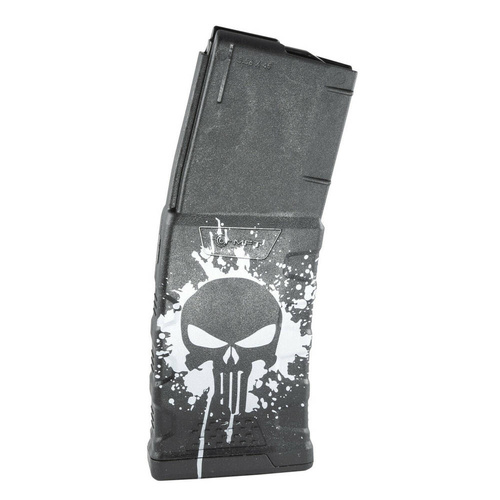 MFT - Polymerový zásobník Extreme Duty Punisher Skull pro AR-15 / M4 - 5,56 x 45 mm/.223 - 30 nábojů - černý - EXDPM556D-PSS-WH