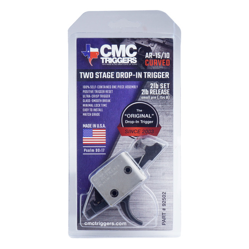 CMC Triggers - Drop-in spoušť pro AR15/AR10 Small Pin Competition - dvoustupňová - zakřivená - 2/2 lb - 92502