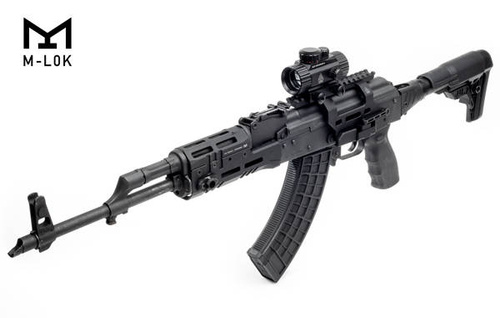 UTG - Chránič ruky pro AK 47 Super Slim Drop-In - M-LOK - hliník - černý - MTU053SSM