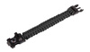 101 Inc. - Paracord náramek pro přežití s kompasem, teploměrem, píšťalkou a podpalovačem - 9" - černý - JYFPB02