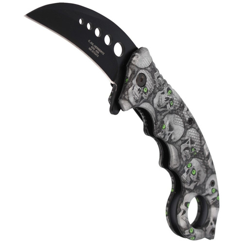 Herbertz Solingen - Zavírací nůž Karambit Skulls Design - AISI 420 - 572413