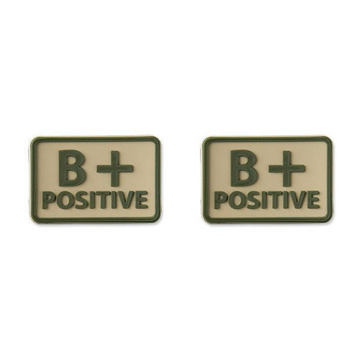 Helikon - PVC nášivka - Krevní skupina - B+ POS - Khaki - 2 ks