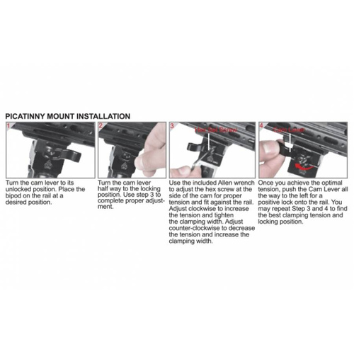 Leapers - Střelecká dvojnožka UTG® s držákem Picatinny QD - 8,7-10,6" - černá - TL-BP69SQ