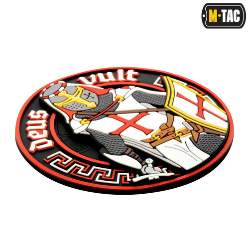 M-Tac - Nášivka Deus Vult - 3D PVC - bílá/červená - 51116000