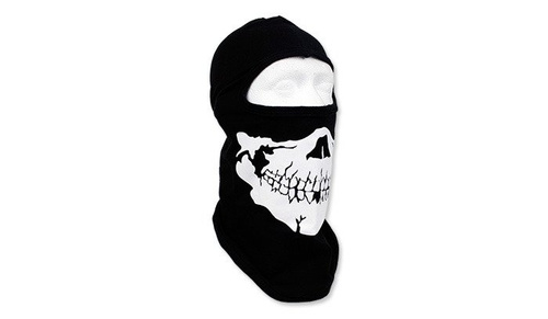 FOSTEX - Bavlněná Kukla s Jedním Otvorem - Biker Balaclava Skull - Černá - 214286