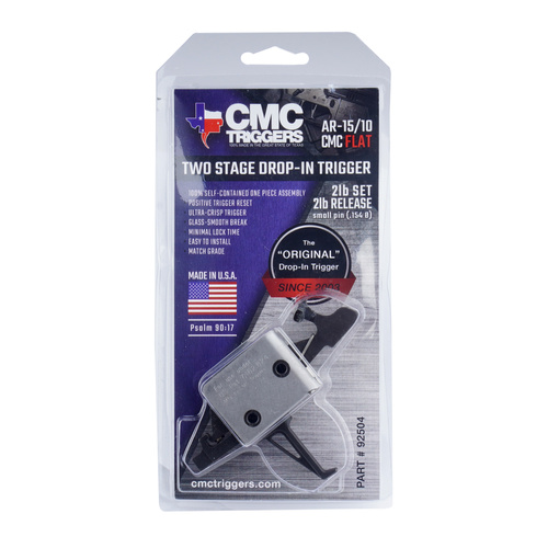 CMC Triggers - Drop-in spoušť pro AR15/AR10 Small Pin Competition - dvoustupňová - plochá - 2/2 lb - 92504