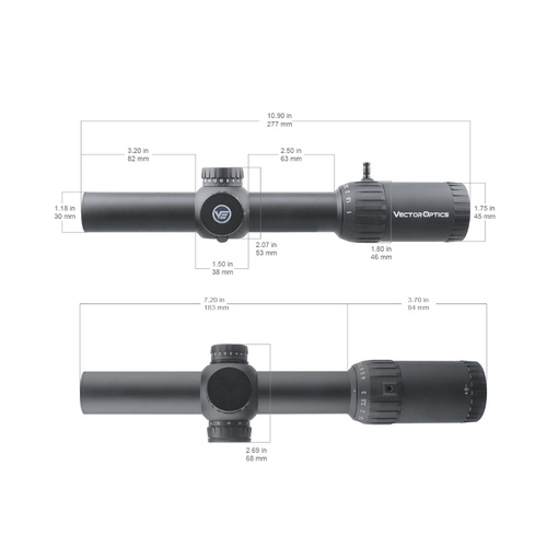 Vector Optics - Puškohled Constantine 1-10x24 - 30 mm - druhá ohnisková rovina - SCOC-31
