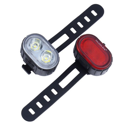 Falcon Eye - Sada světel na kolo Twins 2.0 - 120 lm/20 lm - Černá - FBS0071