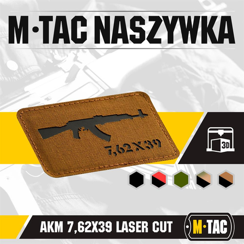 M-Tac - Laserem vyřezávaná nášivka AKM 7.62x39 - Coyote/Black - 51110502