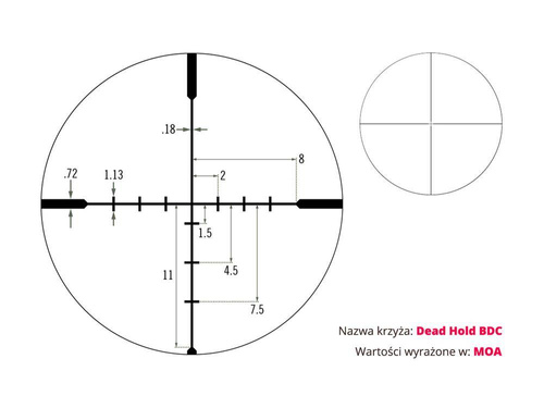 Vortex Optics - Puškohled Diamondback 3,5-10×50 - 1'' - Dead-Hold BDC MOA - černý - DBK-03-BDC