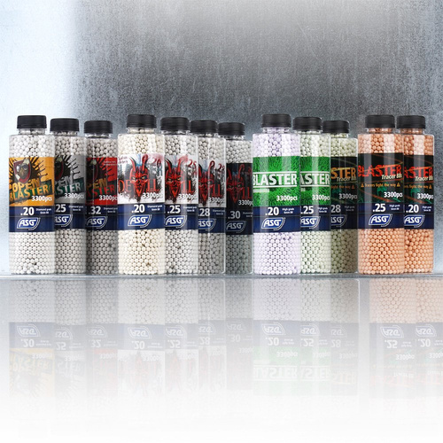 Blaster - Airsoftové kuličky - 0,25 g - 3300 ks - červeně svítící - 19465