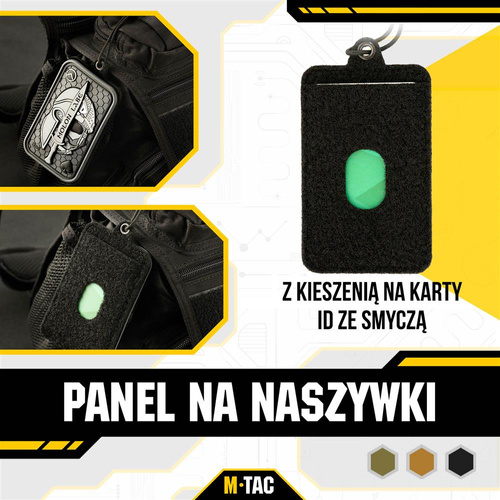 M-Tac - Patch panel s kapsou na identifikační kartu se šňůrkou - černý - 10118002