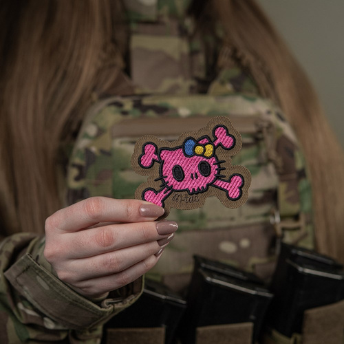 M-Tac - Kitty Pink Patch - výšivka - žlutá a modrá mašle - Coyote - 51393005