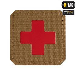 M-Tac - Laserem řezaná nášivka Medic Cross - Cordura 500D - červená / kojot - 51122533