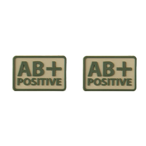 Helikon - PVC nášivka - Krevní skupina - AB+ POS - Khaki - 2 ks