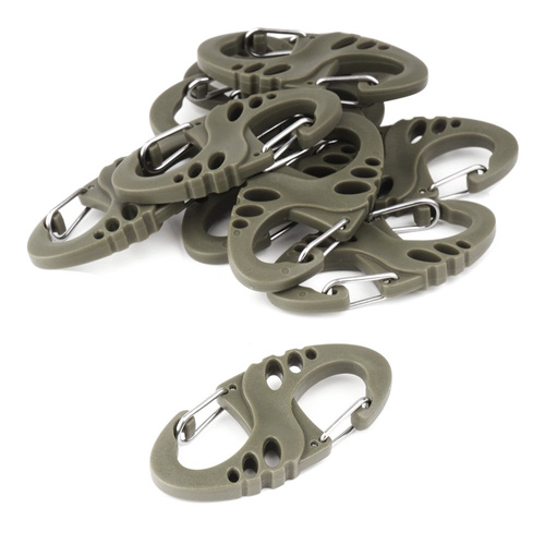 Mil-Tec - Sada karabin S-Hook - 10 ks - OD Green - 13458401