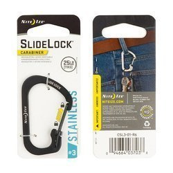 Nite Ize - Karabina SlideLock® z nerezové oceli č. 3 - černá - CSL3-01-R6