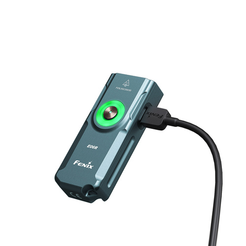 Fenix - Svítilna na klíče E06R - 700 lm - UV/laser - USB-C - Magnet - Turquoise - E06R.14111