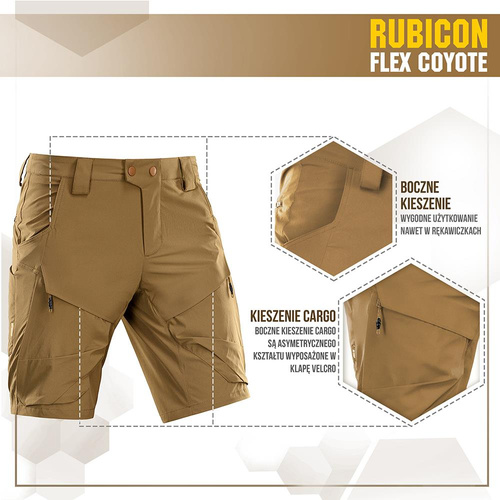 M-Tac - Taktické šortky Rubicon Flex - 4-Way Stretch - YKK - Coyote - 20070005