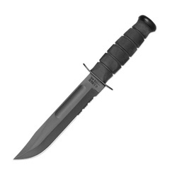 Ka-Bar 1214 - Černý nůž se zoubky - pouzdro GFN