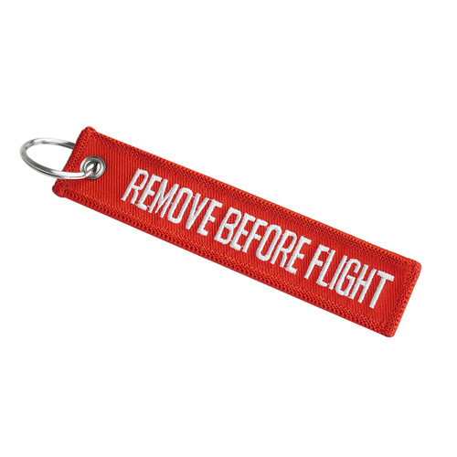 Mil-Tec - kroužek na klíče Remove Before Flight - červený - 15901009